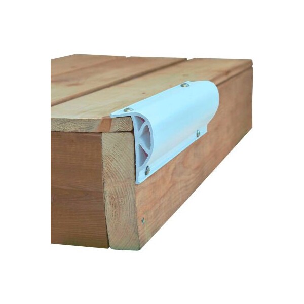 Dock Edge Heavy Slant "P" Profile, 24 ft. (3x8' lengths), White - DE1210F